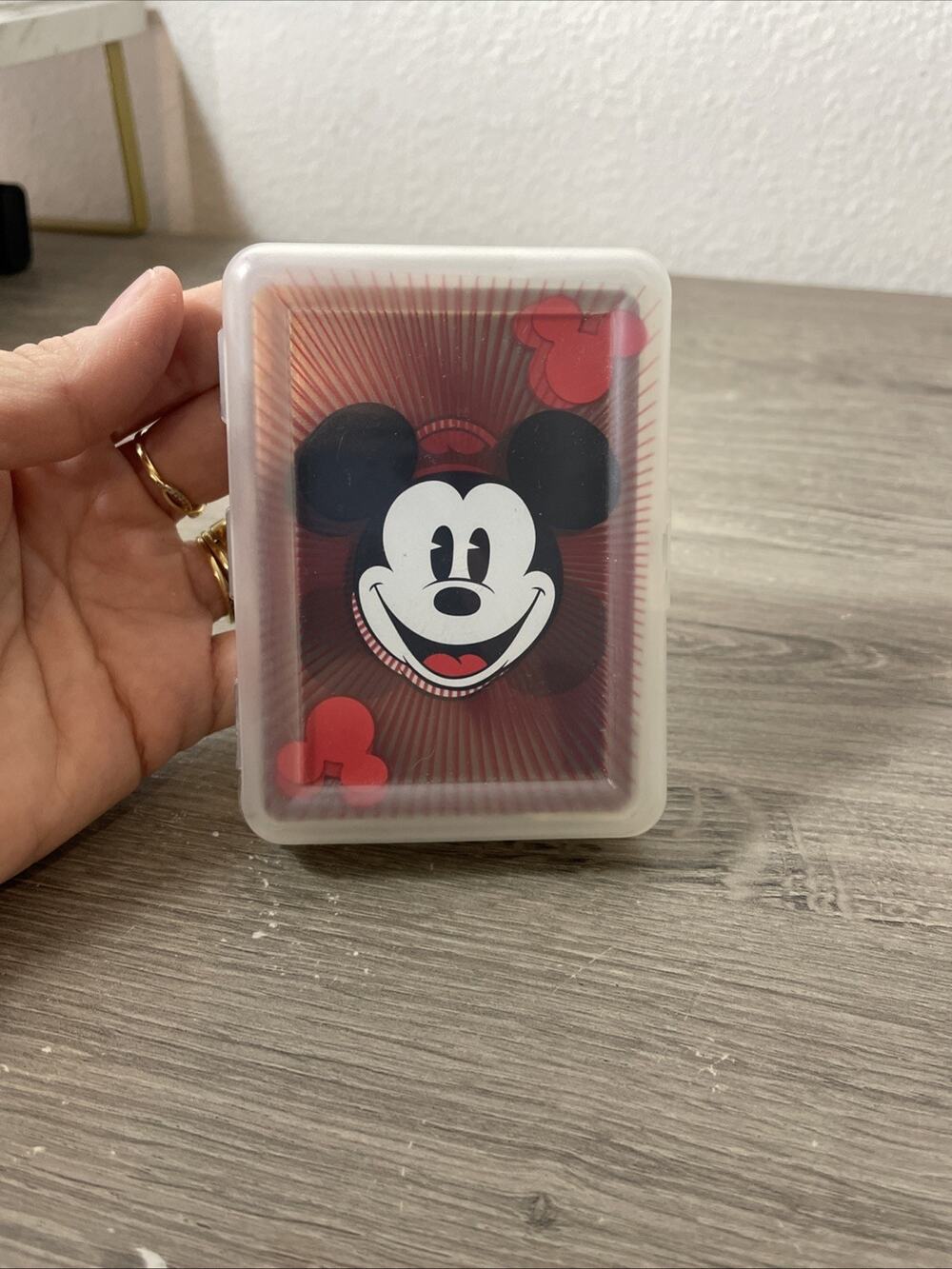 Vintage Disney Mickey Playing Card Deck Partial RARE Transparent Clear Plastic